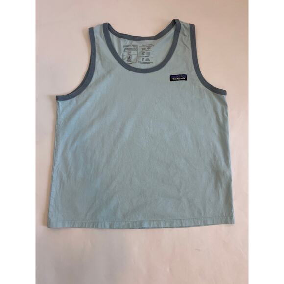 PATAGONIA WOMENS P-6 ORGANIC COTTON TANK FIN BLUE STY37578 SIZE MEDIUM - Picture 1 of 8